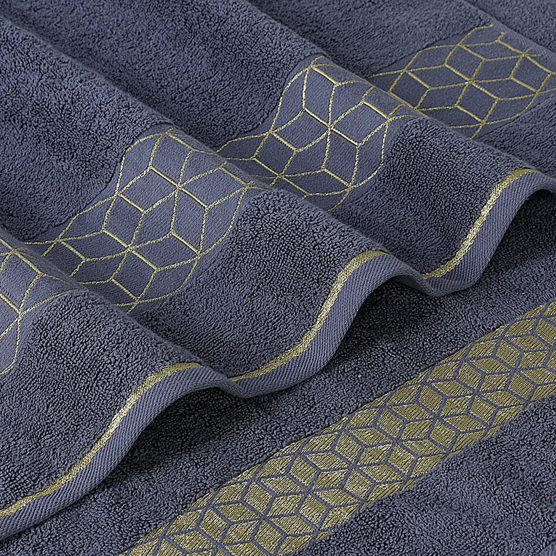 Grey Diamond Flower Bath Towel