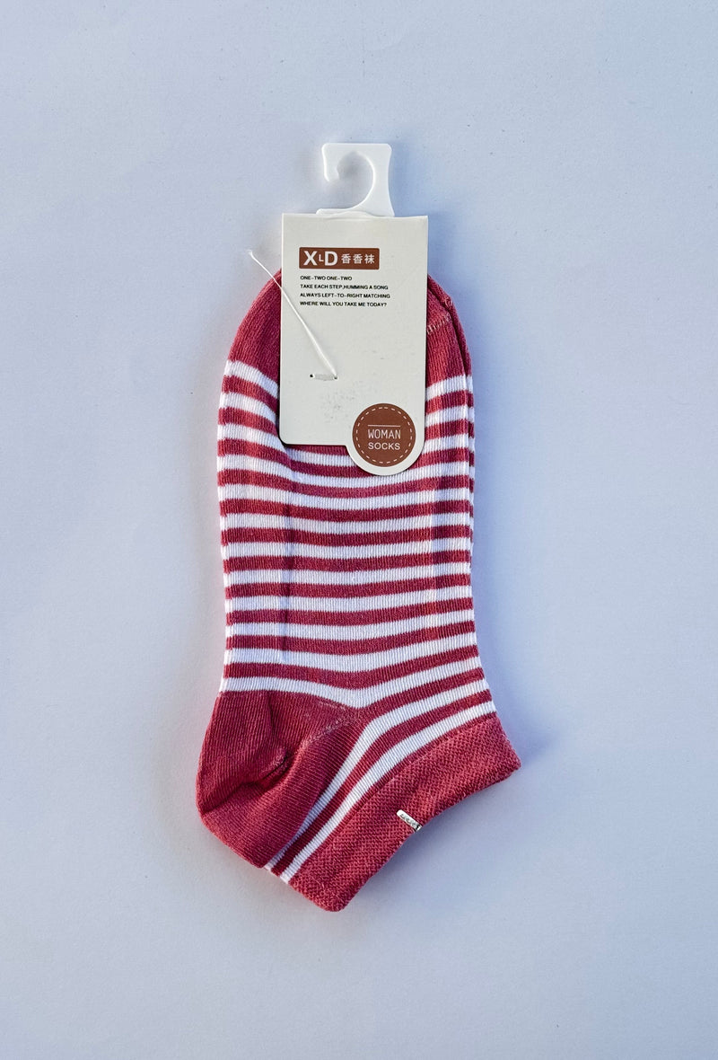 Ladies Ankle Socks White Strap (Pack of 5)
