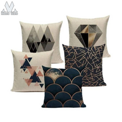 Cushion Covers Soft Diamond Grey Navy 5 Pcs