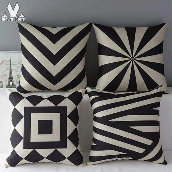 Cushion Covers Zebra Black and White pack of 4