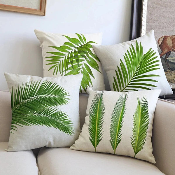 Cushion Covers Tropical Linen pack of 4