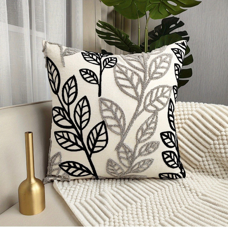 Cushion Covers Floral Black Pack of 4