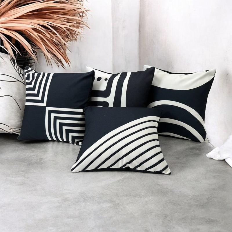 Cushion Covers Black n White Geomatric Pack of 4