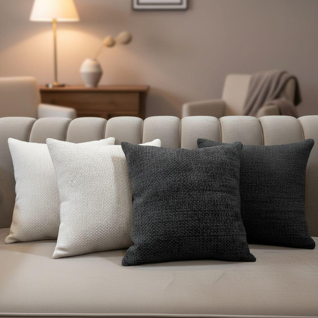 Luxury Cushion Covers Urban Plush (Black n White) Pack of 4